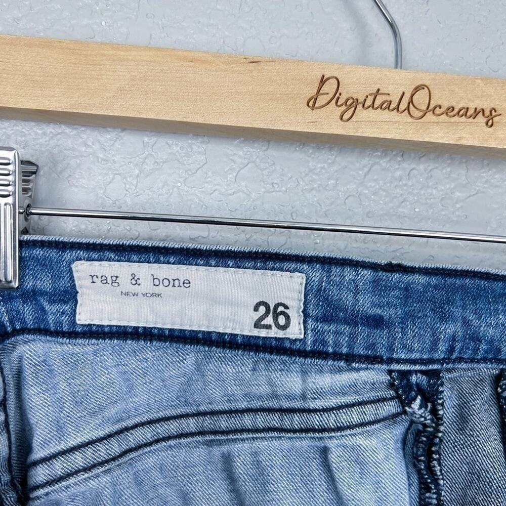 Rag & Bone Striped Mazie Jean Double Indigo Blue 26 High-Rise Ankle Skinny Denim - Picture 7 of 9